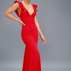 Lulu's Vibrant Red Maxi Dress